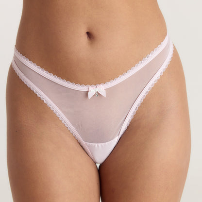 Satin Bow G-String - Pink