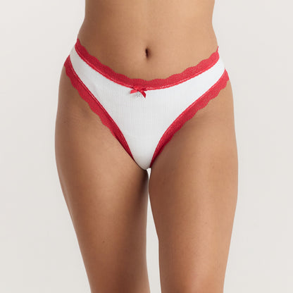 Snowflake Thongs (2-Pack) - Red/White