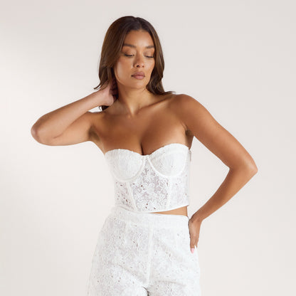 Lace Corset Top - White
