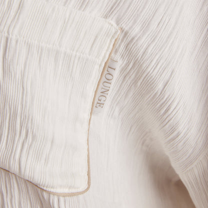 Crinkle Pajama Shirt - White