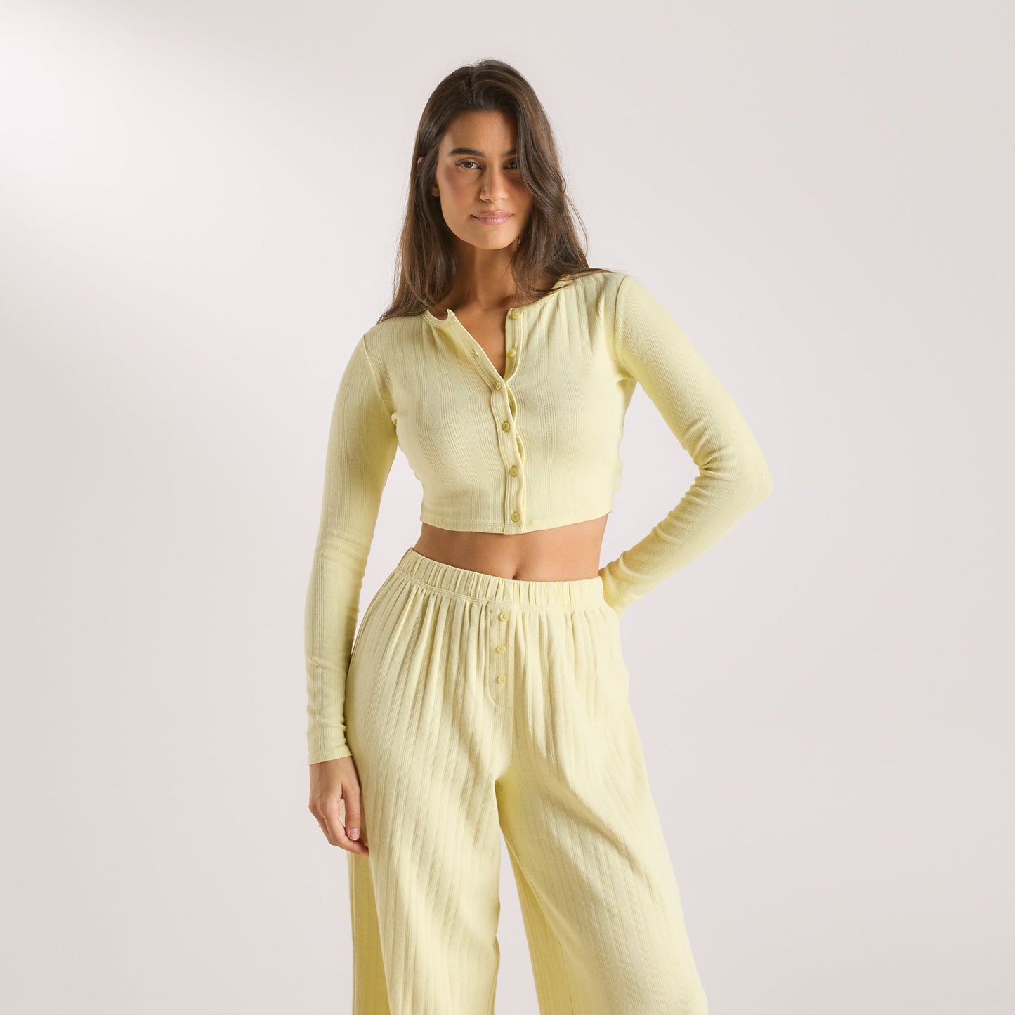 Pointelle Cardigan - Buttercup Yellow