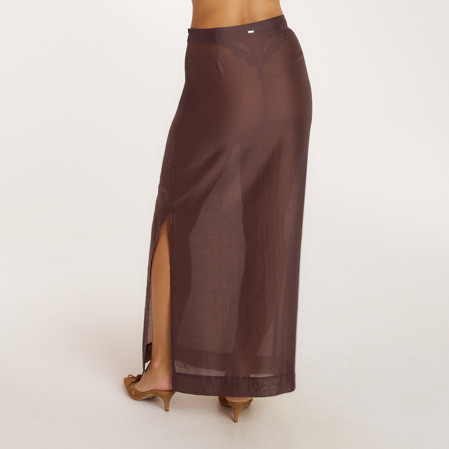 Sheer Maxi Skirt - Chocolate