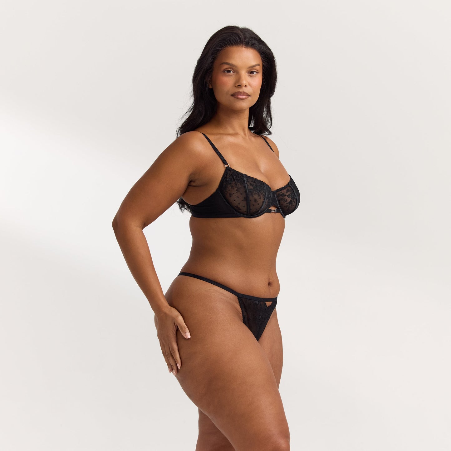 Flirt Balcony Bra  - Black