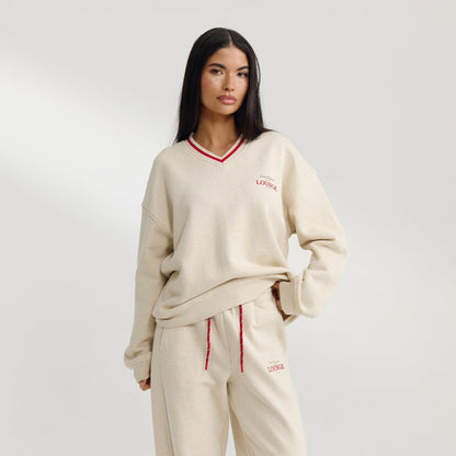V-Neck Sweater - Oat Marl