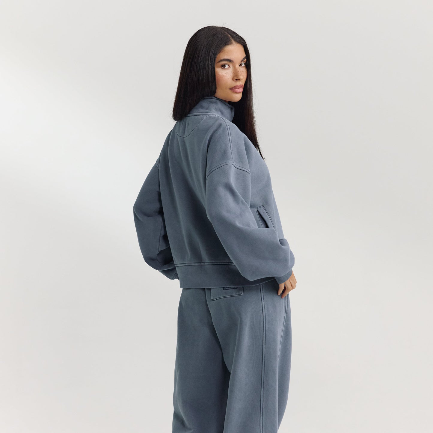 Quarter-Zip Sweater - Washed Blue