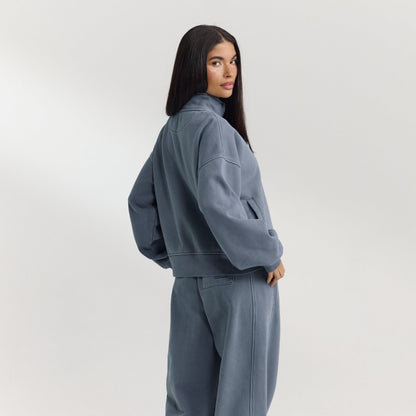 Quarter-Zip Sweater - Washed Blue