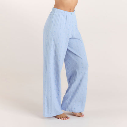 Pointelle Pajama Pants - Blue Floral