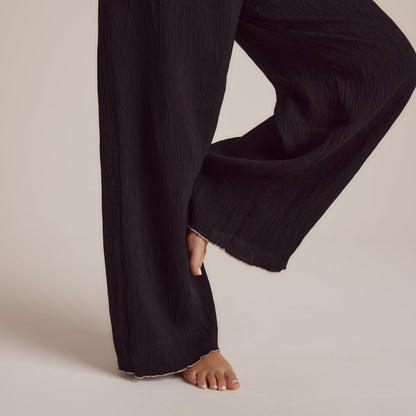 Crinkle Pajama Pants - Black