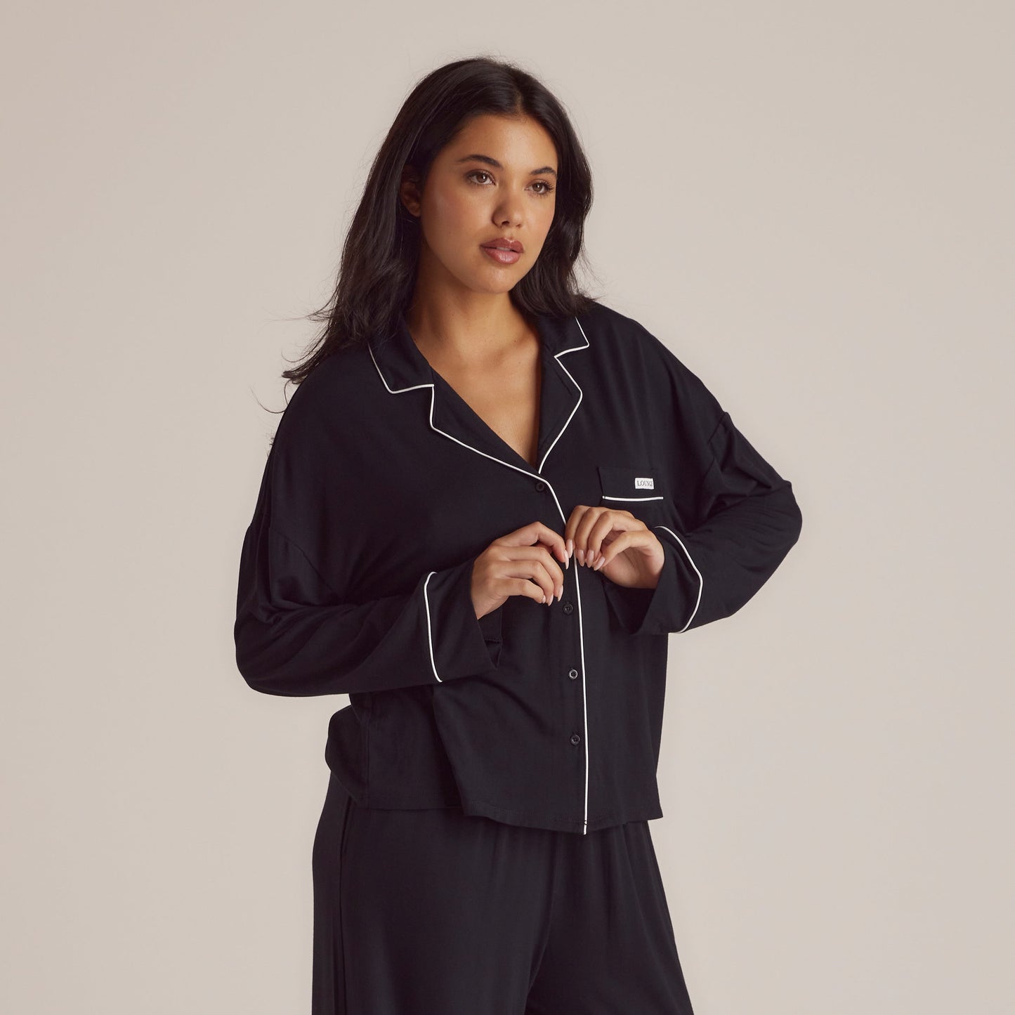 Modal Pajama Shirt - Black