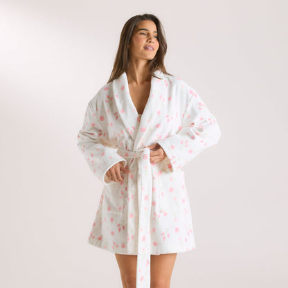 Towelling Bathrobe - Floral Print