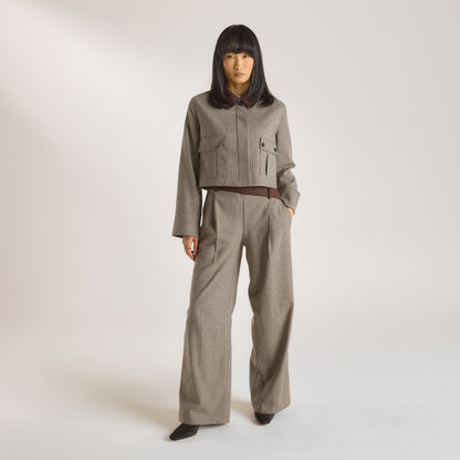 Houndstooth Pants - Brown