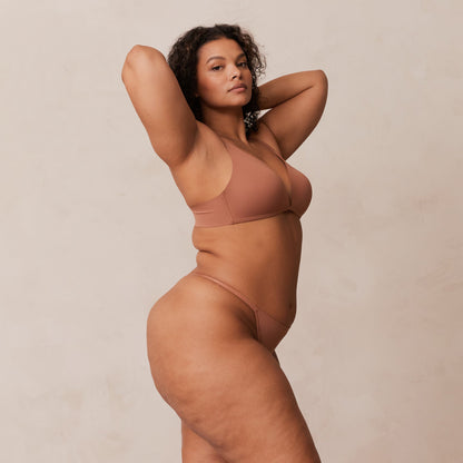 Light Non-wire Plunge T-shirt Bra  - Mocha