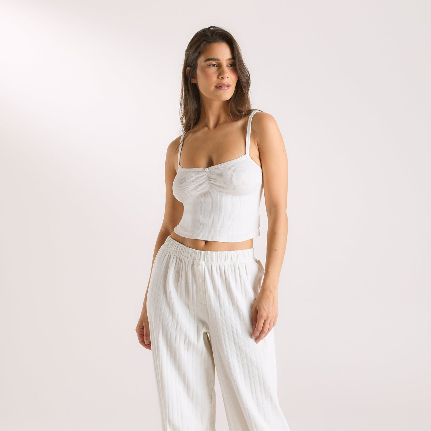 Pointelle Cami Pajama Top - Cream