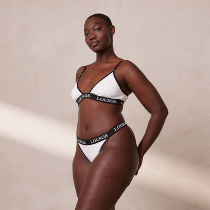 Bamboo Triangle Bra - White & Black