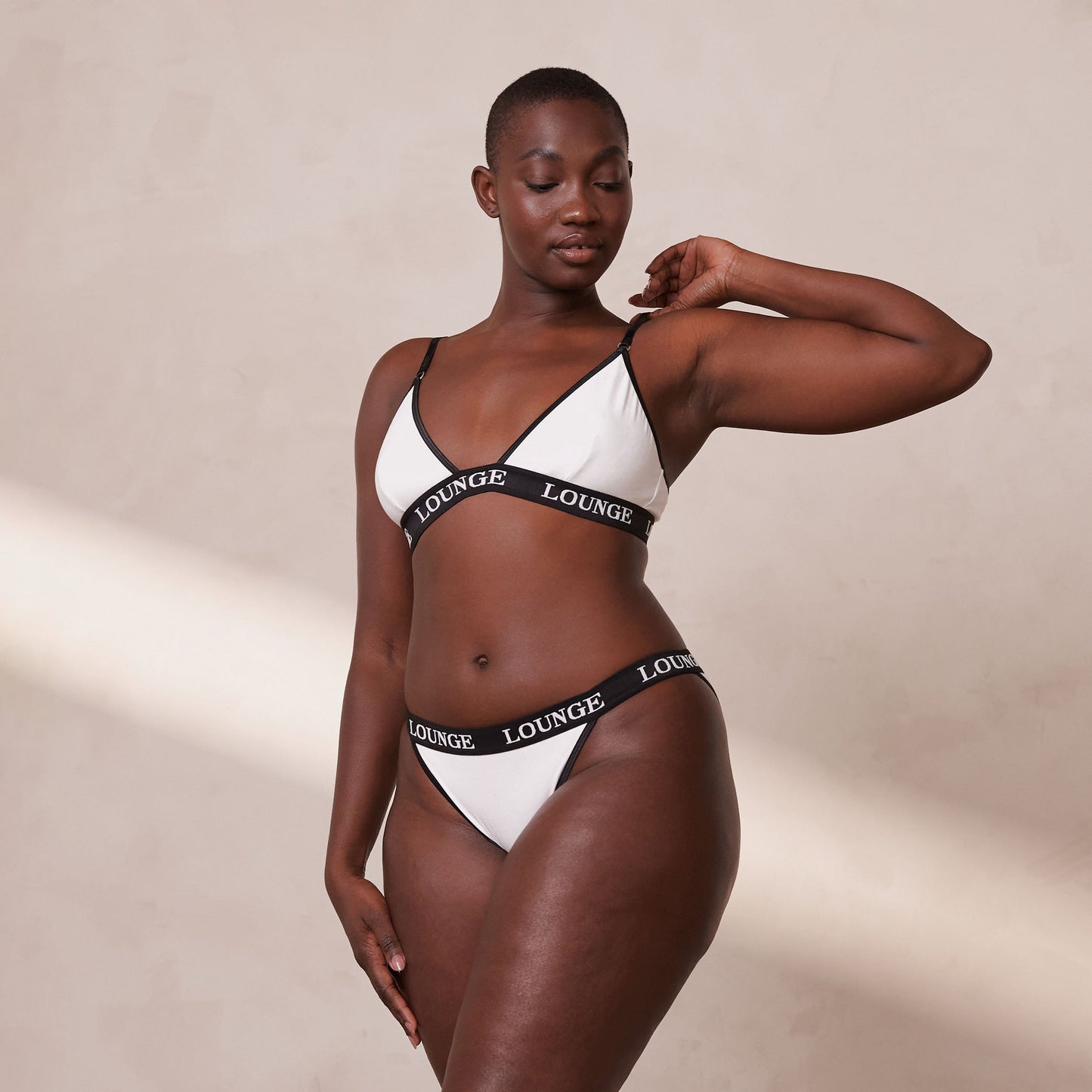 Bamboo Triangle Bra - White & Black
