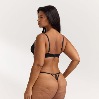 Flirt Balcony Bra  - Black
