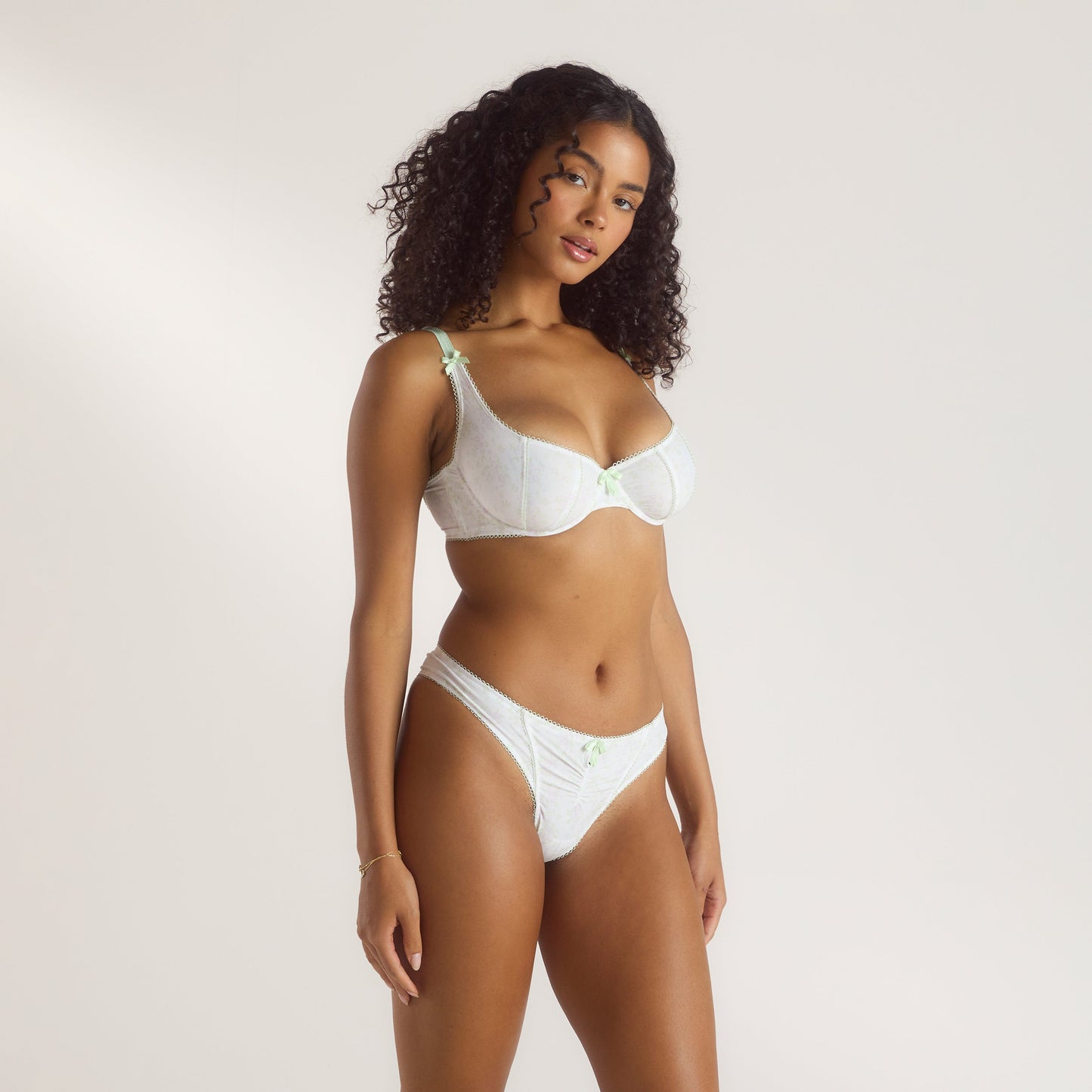 Meadow Balcony Bra - Sage Floral