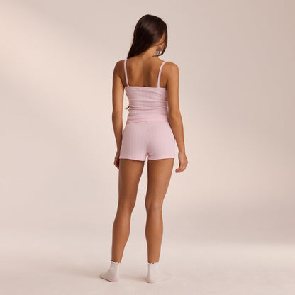 Pointelle Pajama Shorts - Pink