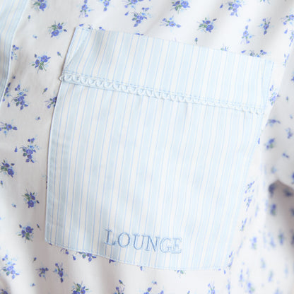 Bloom & Stripe Short-Sleeved Pajama Shirt - Blue