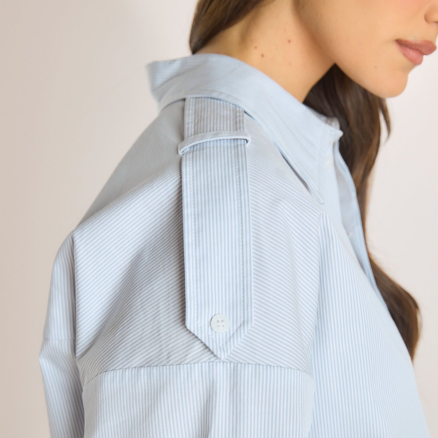 Asymmetric Shirt - Blue Stripe