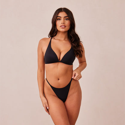 Light Non-wire Plunge T-shirt Bra  - Black