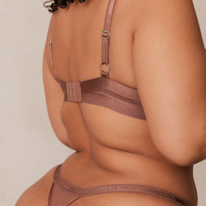 Smooth Mesh T-shirt Bra  - Chestnut