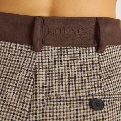 Houndstooth Pants - Brown