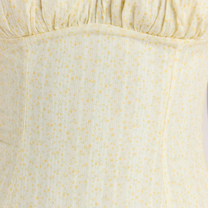 Corset Back Mini Dress - Lemon Floral