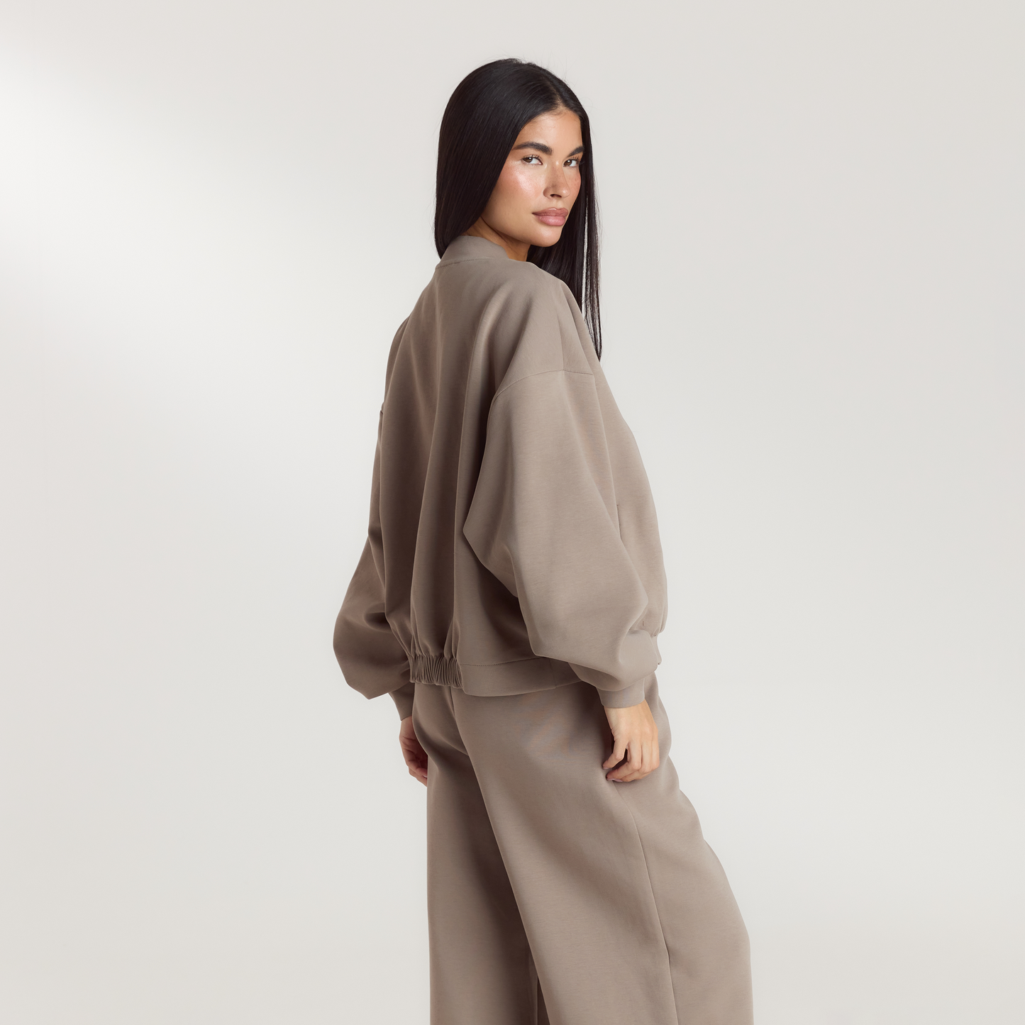 Neoprene Bomber Jacket - Taupe