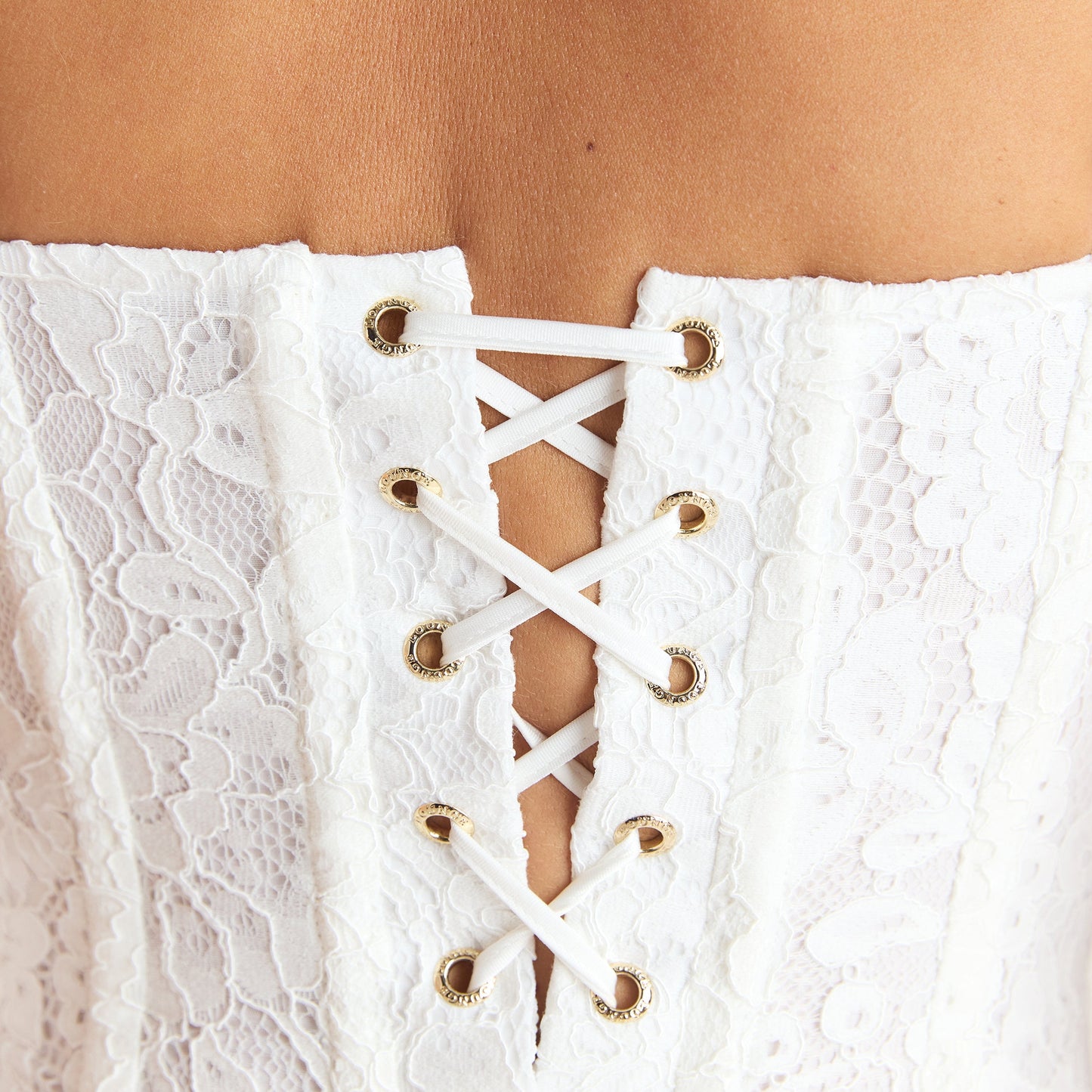 Lace Corset Mini Dress - White