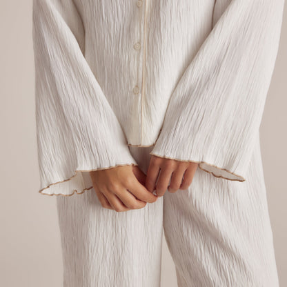 Crinkle Pajama Shirt - White