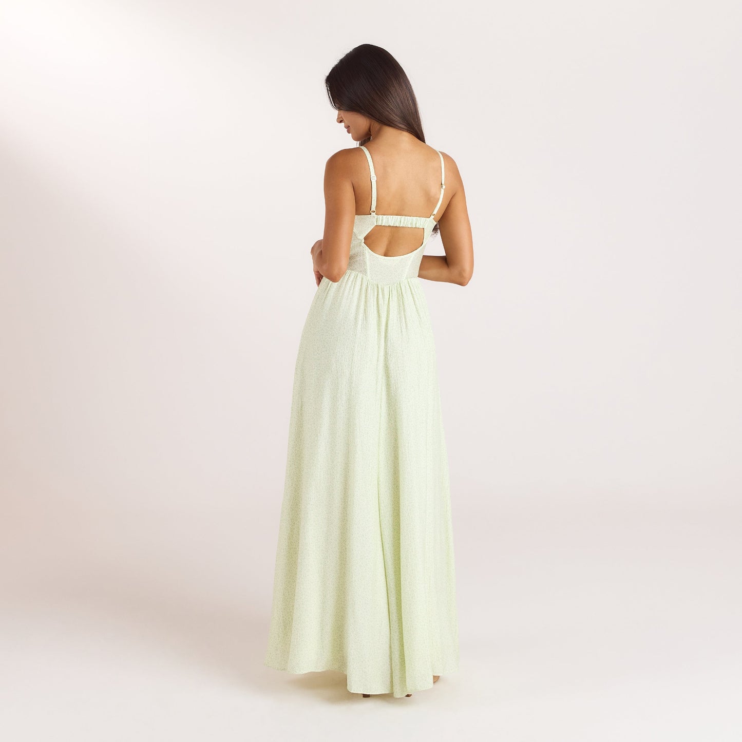 Wired Plunge Maxi Dress - Cream Floral