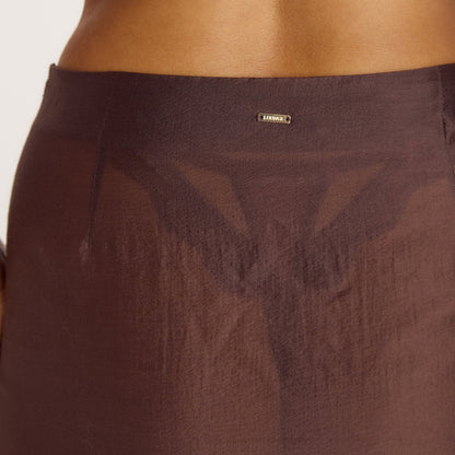 Sheer Maxi Skirt - Chocolate