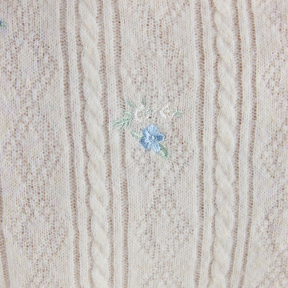 Embroidered Knitted Top - Cream
