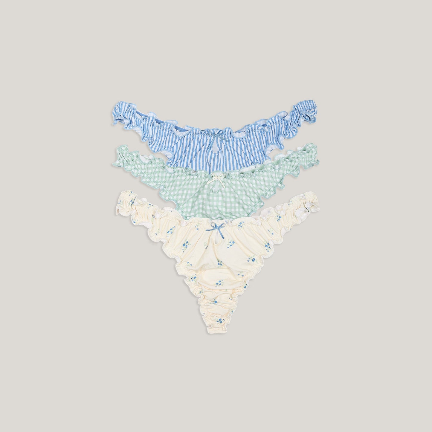 Bamboo Scrunchie Thongs (3-Pack) - Multicolour