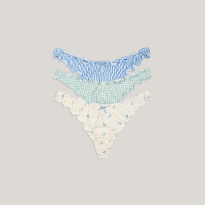 Bamboo Scrunchie Thongs (3-Pack) - Multicolour