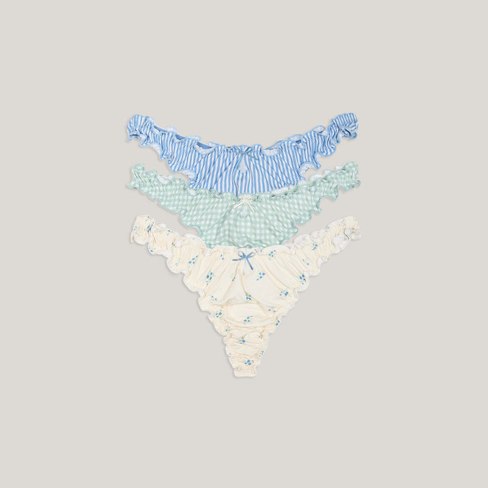 Bamboo Scrunchie Thongs (3-Pack) - Multicolour