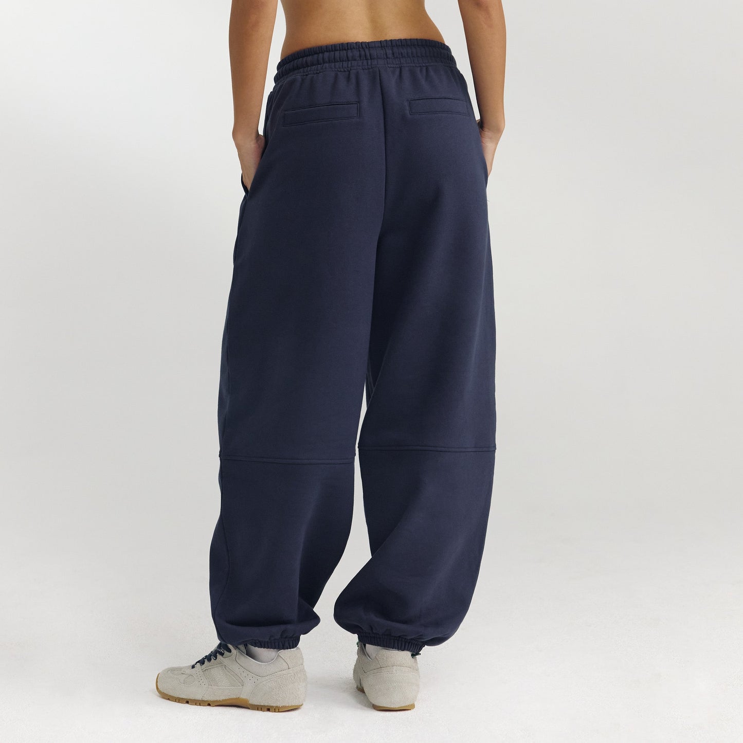 Barrel Leg Sweatpants - Dark Blue