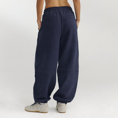Barrel Leg Sweatpants - Dark Blue