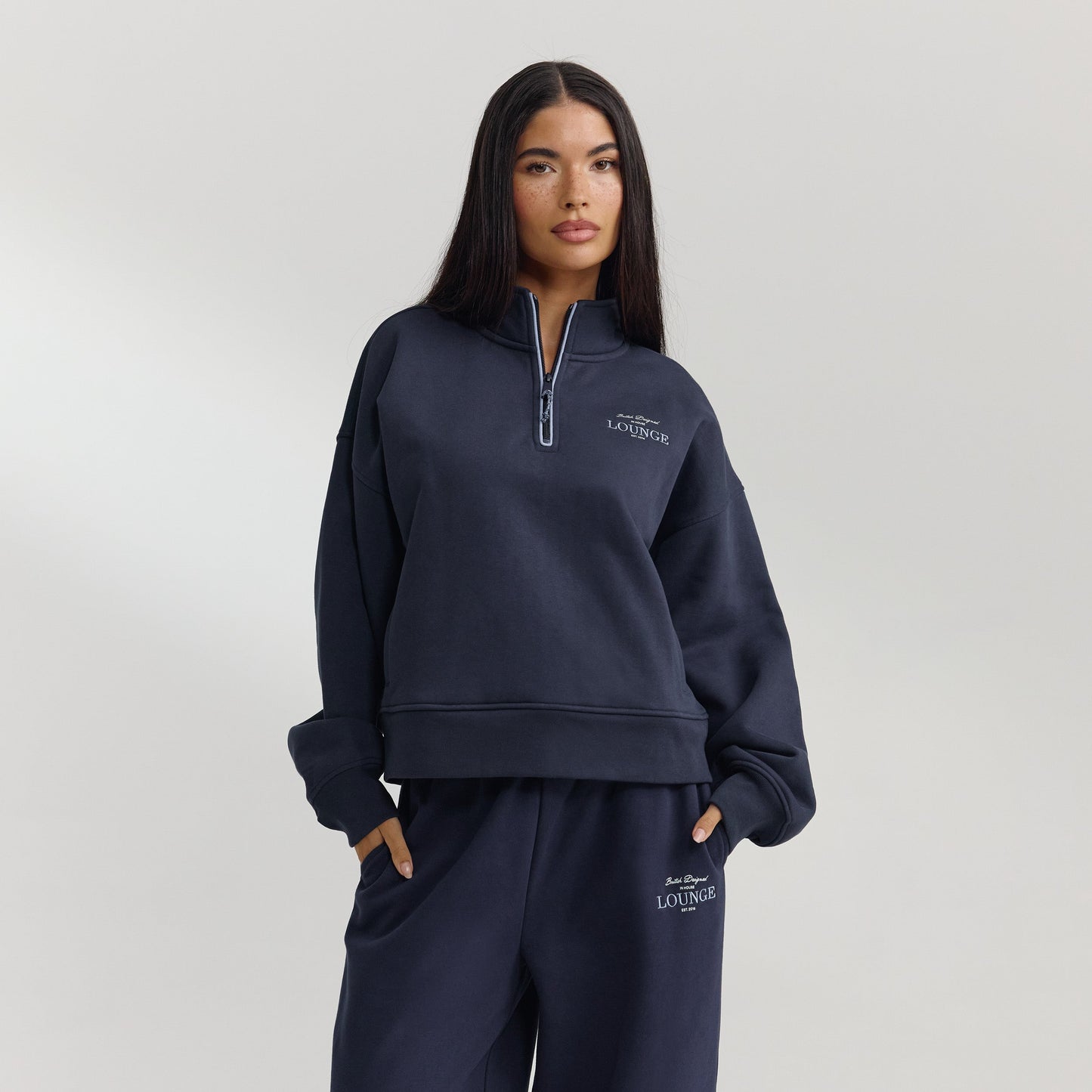 Quarter-Zip Sweater - Dark Blue
