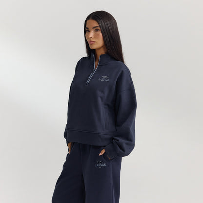 Quarter-Zip Sweater - Dark Blue
