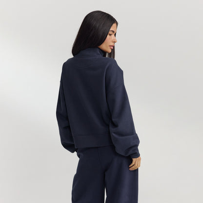Quarter-Zip Sweater - Dark Blue