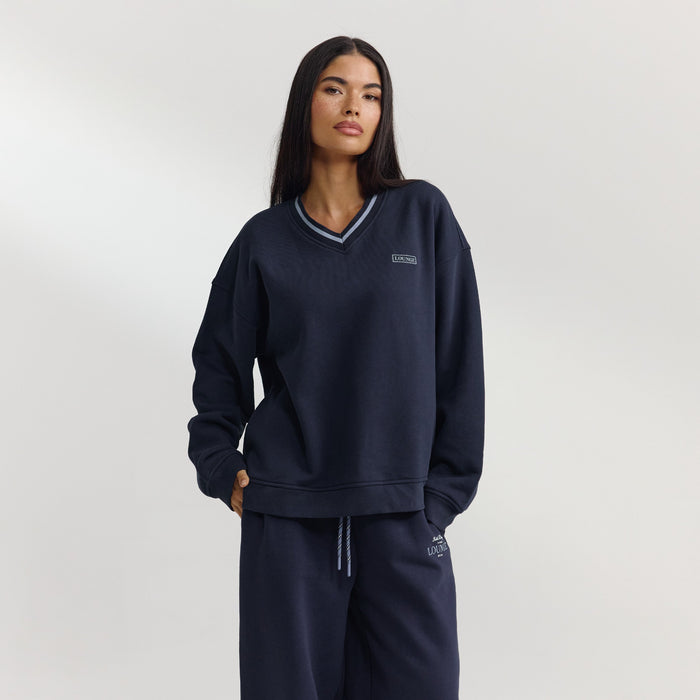 V-Neck Sweater - Dark Blue