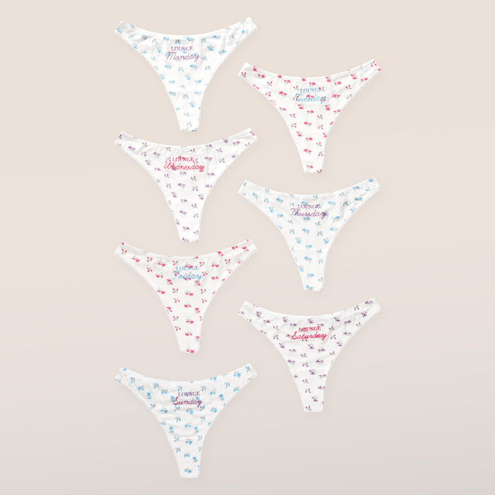 Days of the Week Thong (7 Pack) - Print