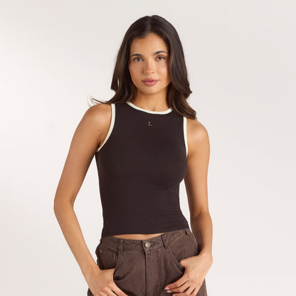 Knitted Vest Top - Chocolate