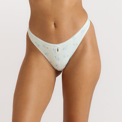 Pointelle Thongs (3-Pack) - Pastel Print
