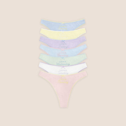 Days of the Week Thongs (7-Pack) - Multicolour Pastel