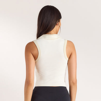 Polo Vest Top - Cream