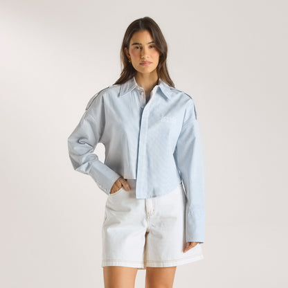 Asymmetric Shirt - Blue Stripe